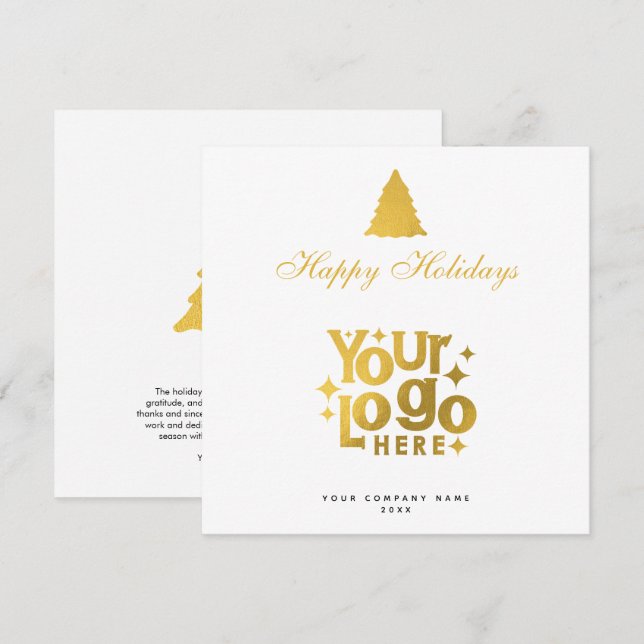 Christmas Corporate Business Logo Holiday Gold (Front/Back)