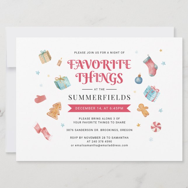 Christmas Corporate Gift Exchange Party Invitation (Front)