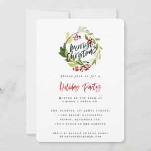 Christmas corporate party invitation winter leaf