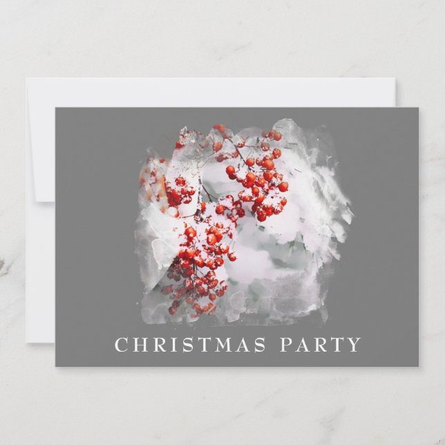 *~* Christmas Corporate Personal AP20 Snow Berry Invitation (Front)