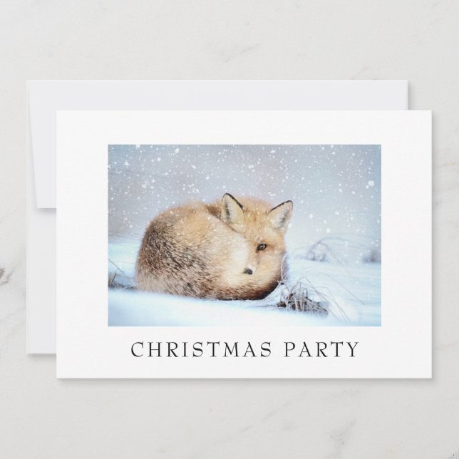 *~* Christmas Corporate Personal Snowy Fox Ap18 Invitation (Front)