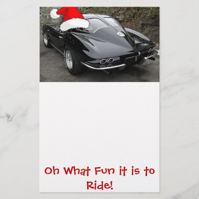 Christmas Corvette Split Window Stationery (Front)
