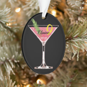 Christmas Cosmopolitan Cocktail Personalised Ornam Ornament