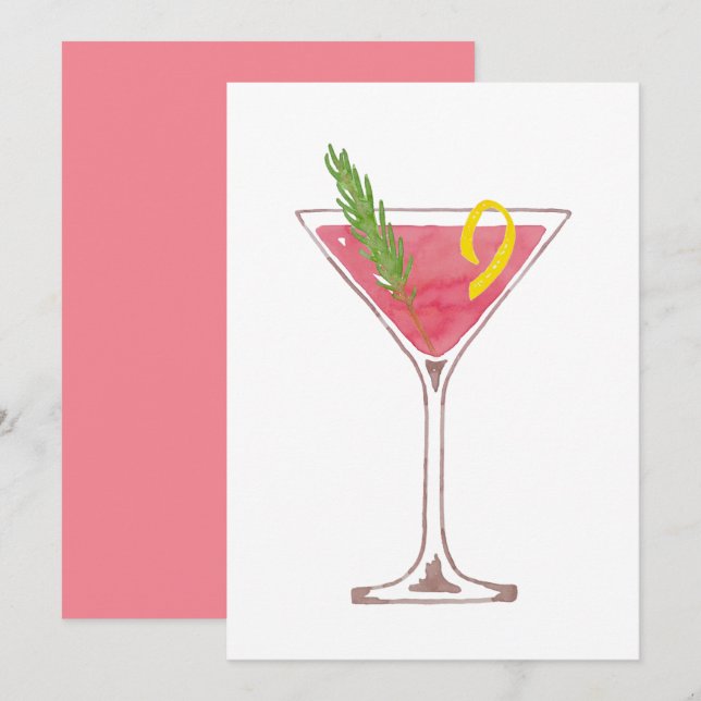 Christmas Cosmopolitan Invitations (Front/Back)