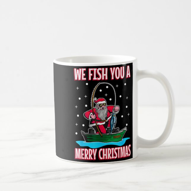Christmas Costume Fisherman Fishing Funny Cool San Coffee Mug (Right)