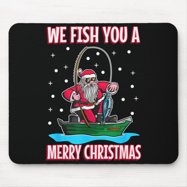 Christmas Costume Fisherman Fishing Funny Cool San Mouse Mat (Front)