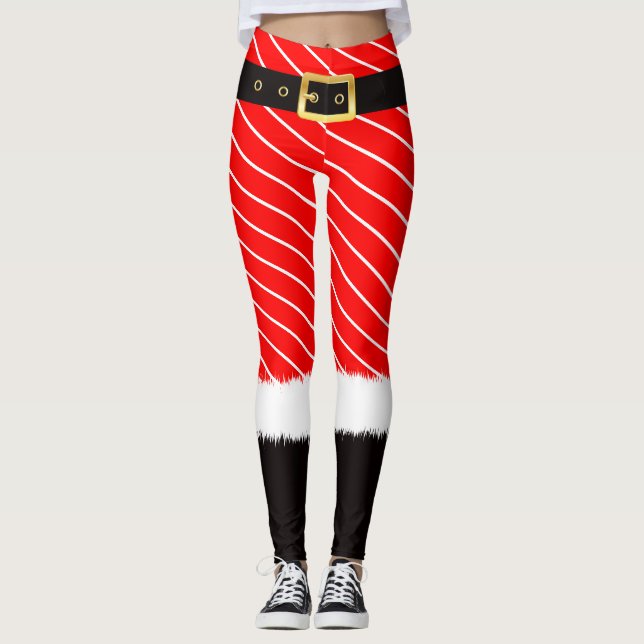 Christmas costume red colour leggings (Front)