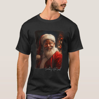 Christmas Costume Warm African American Santa  T-Shirt