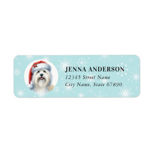 Christmas Coton De Tulear Return Address Label