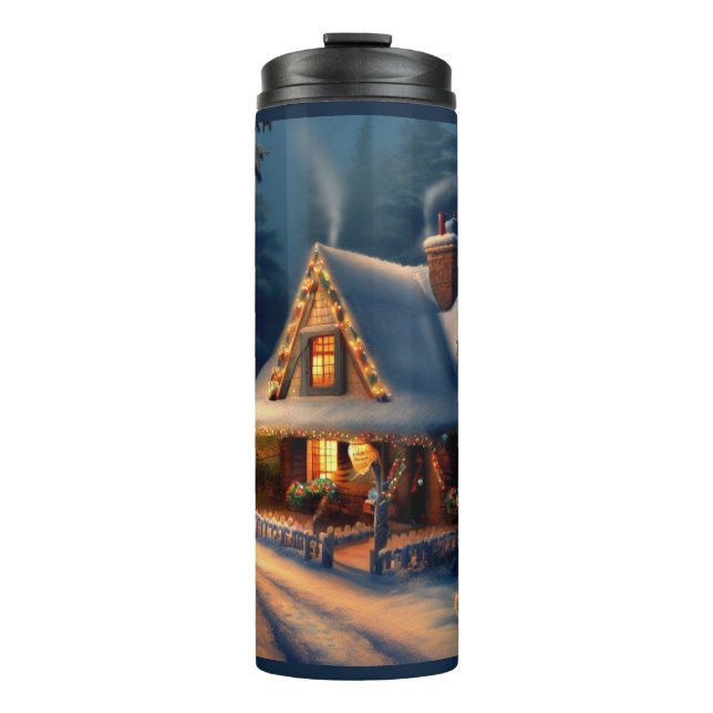 Christmas Cottage 1 Thermal Tumbler (Front)