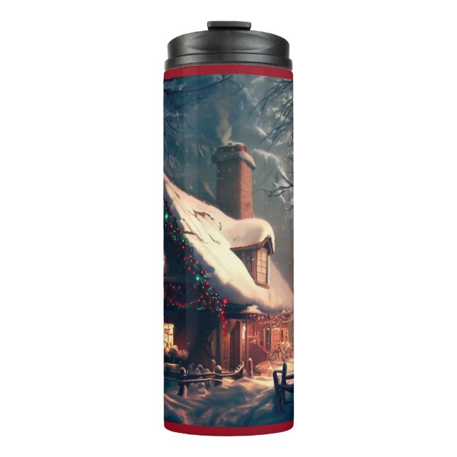 Christmas Cottage 2 Thermal Tumbler (Front)
