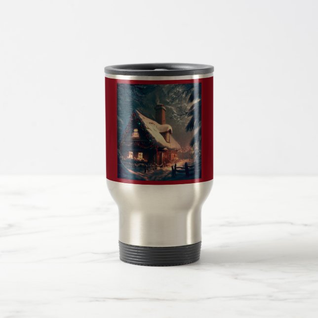 Christmas Cottage 2 Travel Mug (Center)