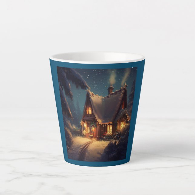 Christmas Cottage 4 Latte Mug (Front)
