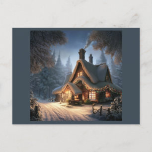 Christmas Cottage 5 Holiday Postcard