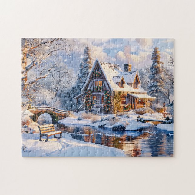 Christmas Cottage by Snowy River Jigsaw Puzzle (Horizontal)