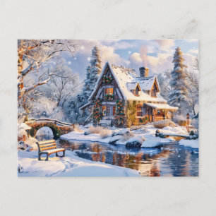 Christmas Cottage by Snowy River Postcard