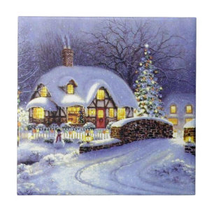Christmas Cottage Tile