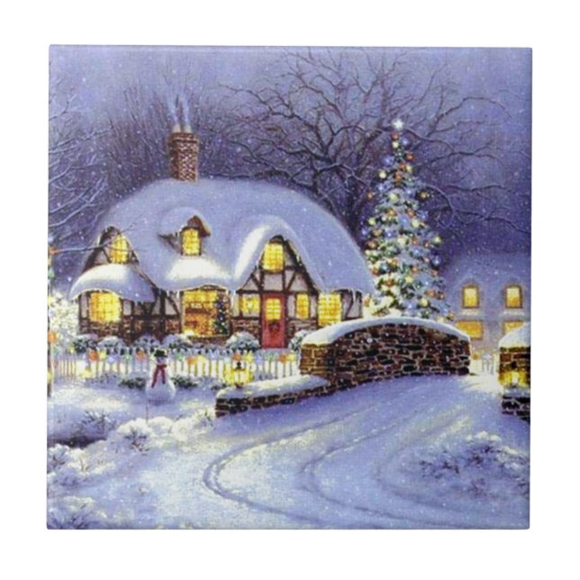Christmas Cottage Tile (Front)