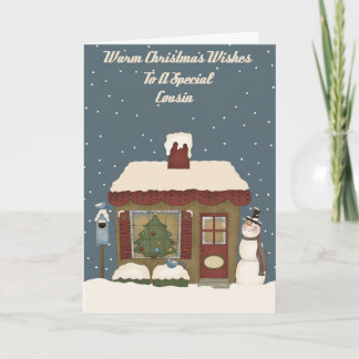 Christmas Cottage To A Special Cousin Holiday Card