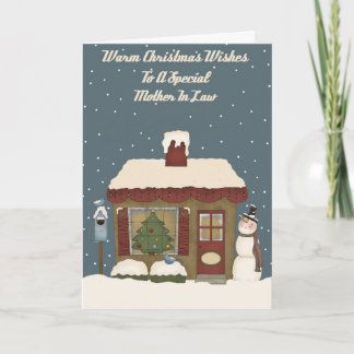 Christmas Cottage To A Special Mother In Law Holiday Card