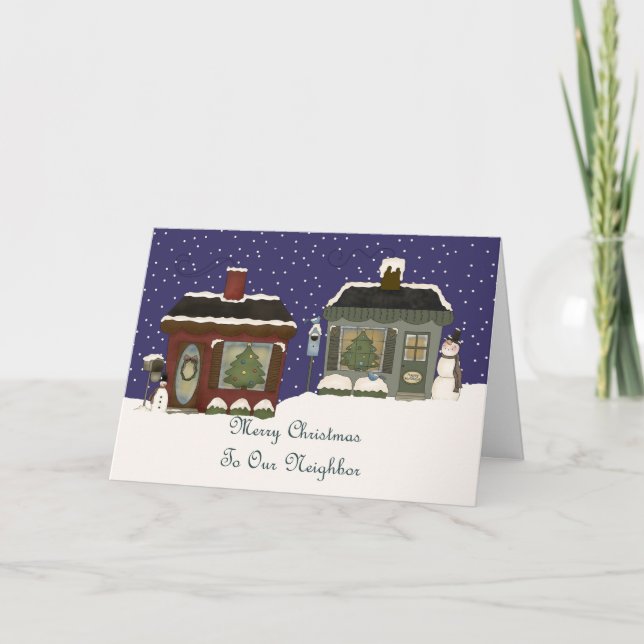 Christmas Cottages For Our Neighbour Holiday Card (Front)