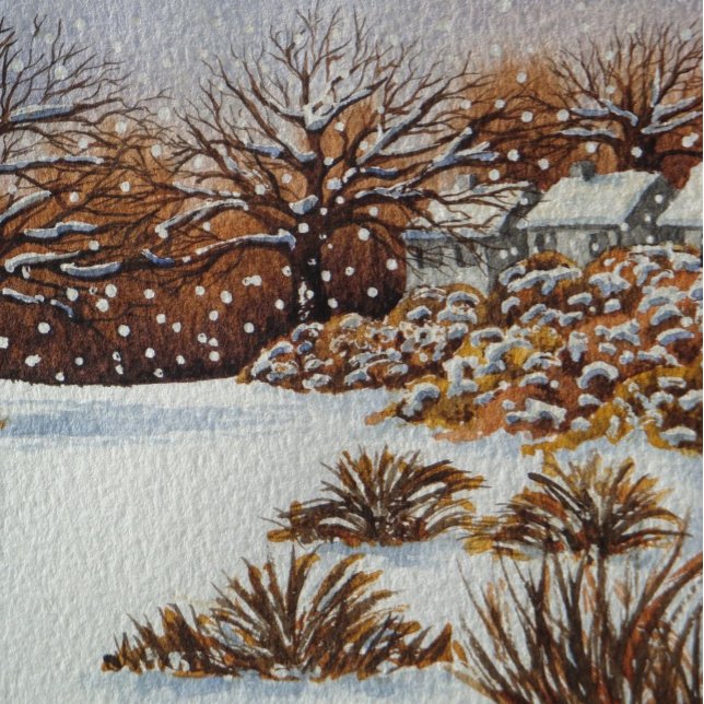 Christmas cottages snow scene painting jigsaw jigsaw puzzle (Creator Uploaded)