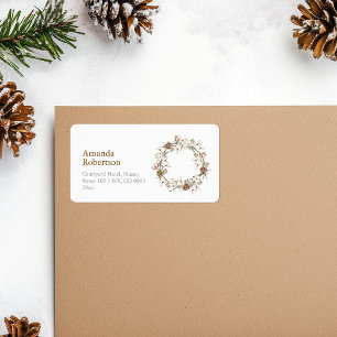 Christmas Cotton Wreath Address Label