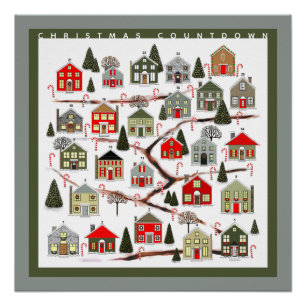Christmas Countdown Advent Calendar Poster