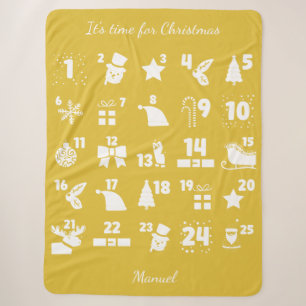 Christmas Countdown Advent Calendar Sherpa Blanket