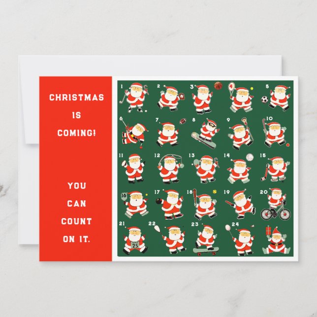 Christmas Countdown Calendar Holiday Card (Front)
