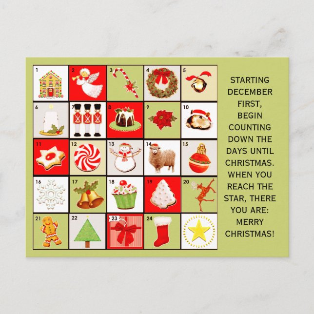 Christmas Countdown greeting cards (Front)