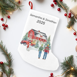 Christmas Country Barn Winter Small Christmas Stocking