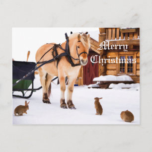 Christmas country farm idyll animal talk friends holiday postcard