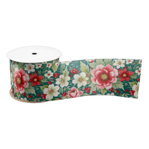 Christmas Country Garden Satin Ribbon