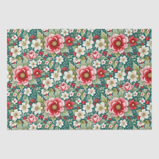 Christmas Country Garden Tissue Paper (Front)