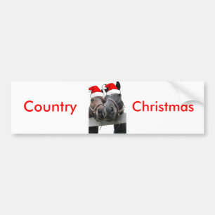 Christmas Country Horses Bumper Sticker