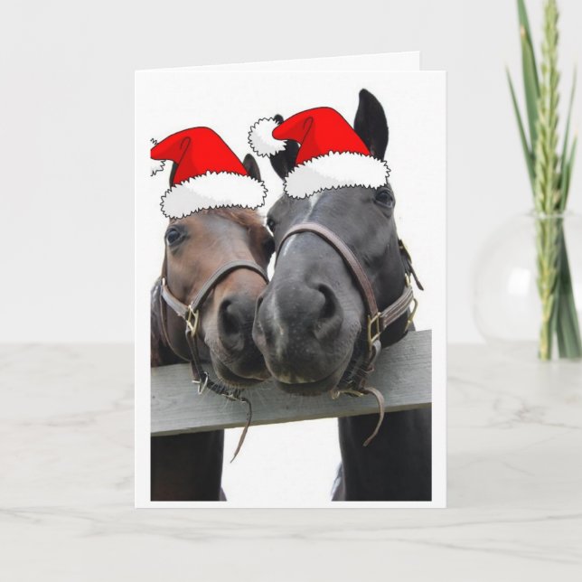 Christmas Country Horses Holiday Card (Front)