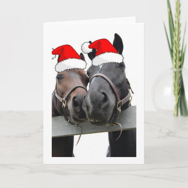 Christmas Country Horses Holiday Card (Front)