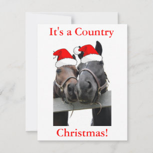 Christmas Country Horses Holiday Card
