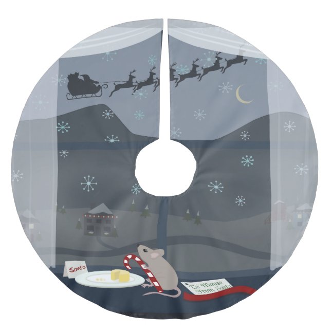 Christmas Country Mouse Brushed Polyester Tree Skirt (Front)