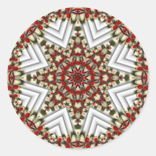 Christmas Country Patchwork Classic Round Sticker
