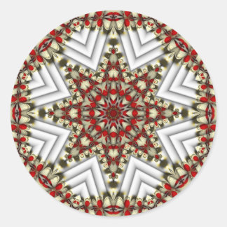 Christmas Country Patchwork Classic Round Sticker