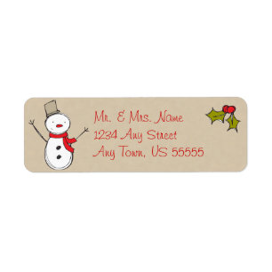 Christmas Country Snowman Address Labels