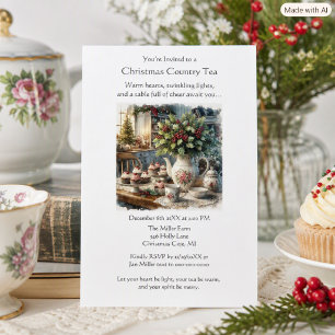 Christmas Country Tea Party Invitation