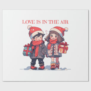 Christmas couple - Love is in the air Wrapping Paper