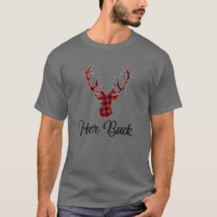 Christmas Couple Matching Pajama Set Her Buck His T-Shirt