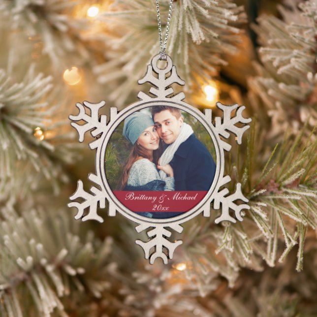 Christmas Couple Photo Ornament Year SF (Tree)