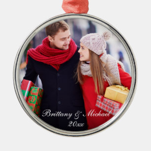 Christmas Couple Photo Ornament Year WS