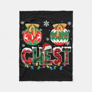 Christmas Couples Chestnuts Matching Family Funny  Fleece Blanket