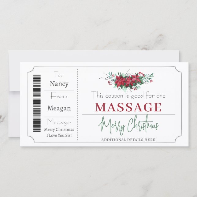 Christmas Coupon Gift Certificate Template  (Front)
